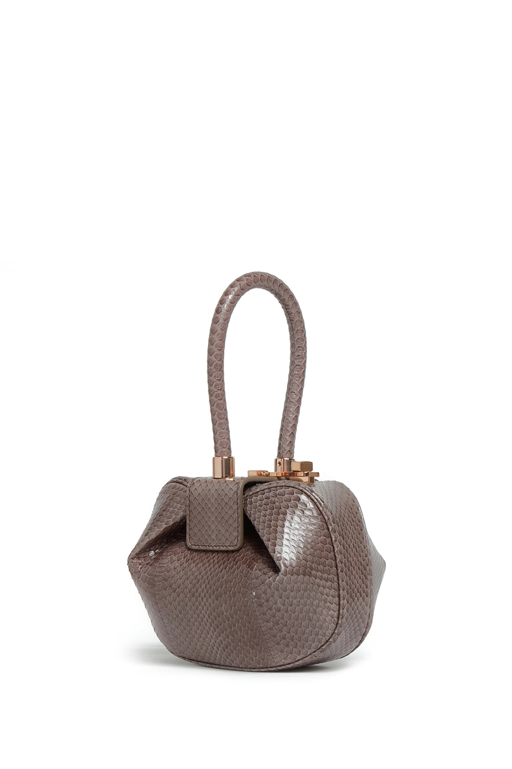 Gabriela Hearst Demi Snakeskin Top Handle Bag Charcoal Women s