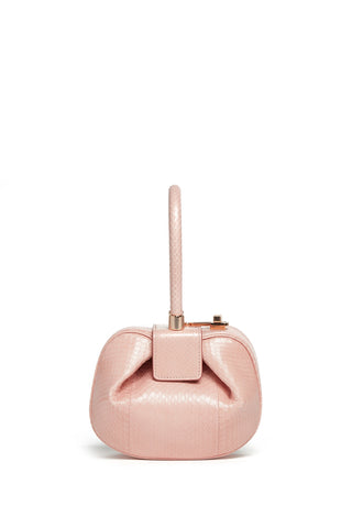 Pink Snakeskin Demi Bag - Front View with Extended Handle | Gabriela Hearst