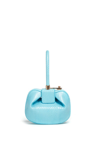 Pale Blue Snakeskin Demi Bag - Back View | Gabriela Hearst