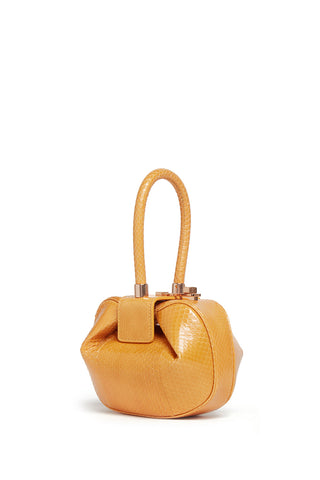 Saffron Snakeskin Demi Bag - Side View | Gabriela Hearst