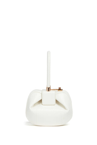 Ivory Snakeskin Demi Bag - Back View with Turnlock Closure | Gabriela Hearst