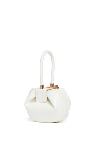 Ivory Snakeskin Demi Bag - Side View with Rose Gold Hardware | Gabriela Hearst
