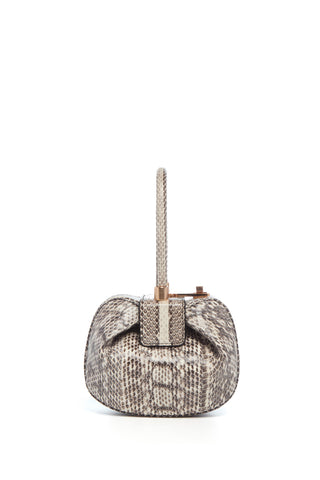 Demi Bag in Black & White Snakeskin
