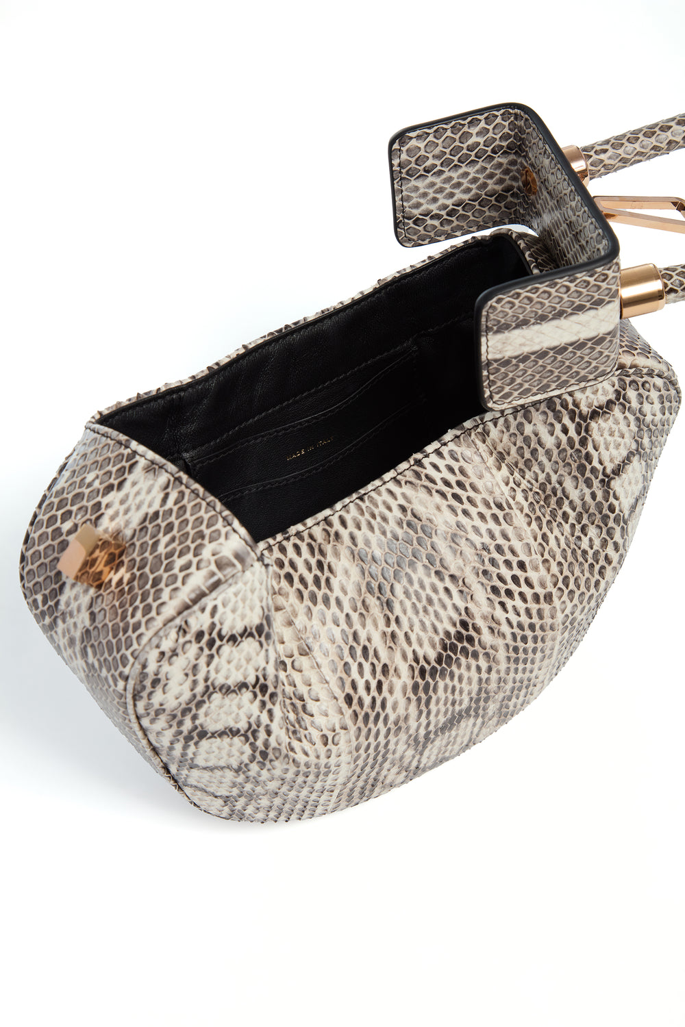 Demi Bag in Black & White Snakeskin