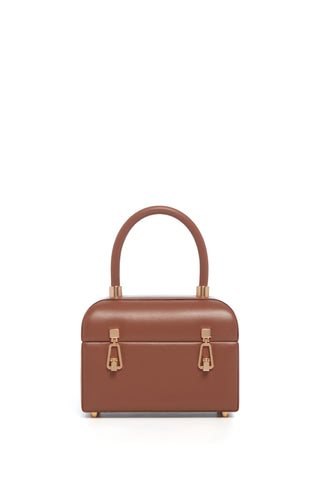 Cognac Nappa Leather Patsy Top Handle Bag - Front View | Gabriela Hearst