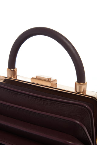 Bordeaux Diana Bag - Rose Gold Hardware Detail Close-up | Gabriela Hearst