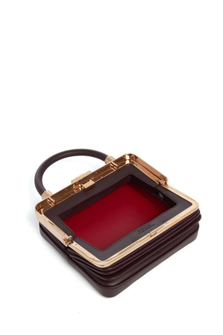 Bordeaux Diana Bag - Open View with Red Interior | Gabriela Hearst