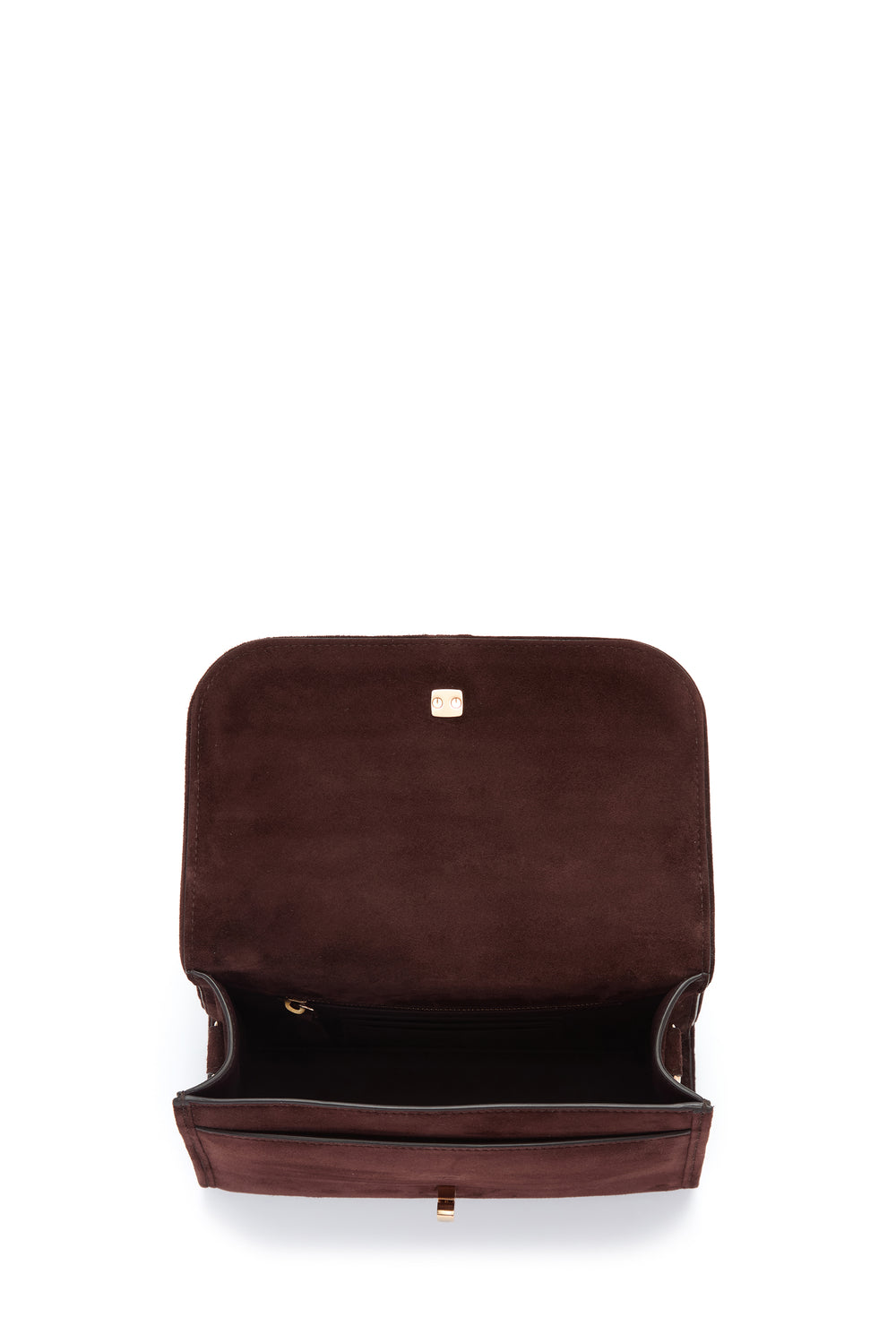 Small Leonora Flap Bag in Dark Brown Suede