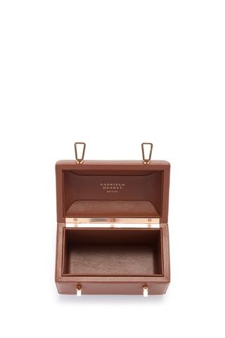 Cognac Nappa Leather Patsy Bag Interior - Rose Gold Hardware Detail | Gabriela Hearst