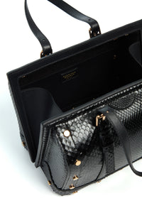 Doctor G Bag in Black Snakeskin