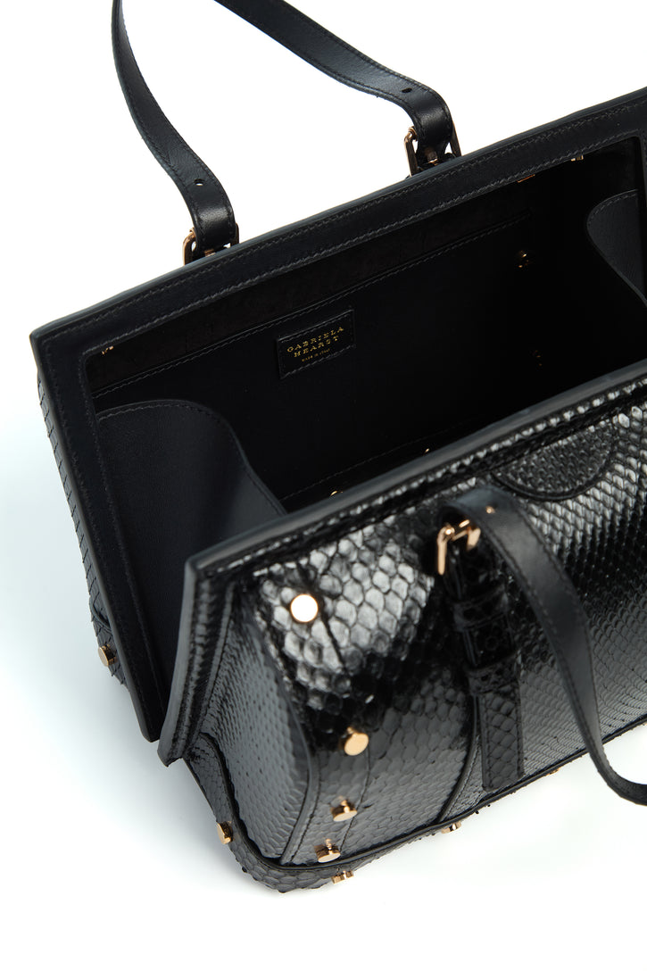 Dottor G Bag in Black Snakeskin