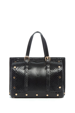 Dottor G Bag in Black Snakeskin
