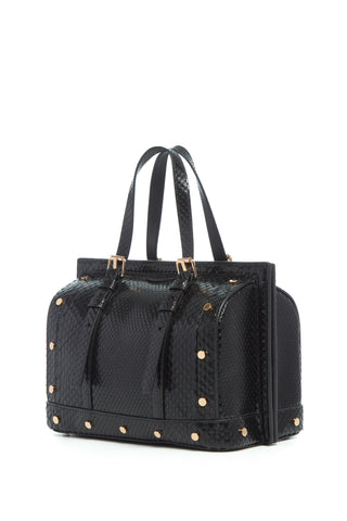 Dottor G Bag in Black Snakeskin