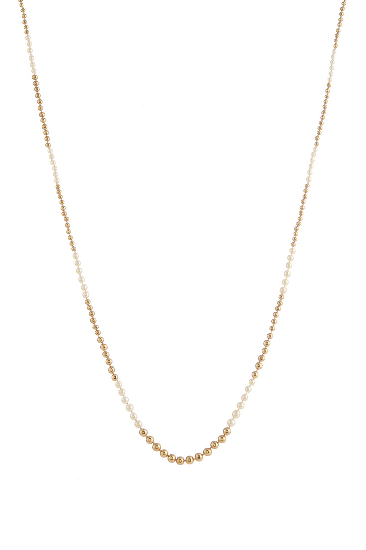 Olivia Necklace in 18K Yellow Gold & Natural Saltwater Pearls