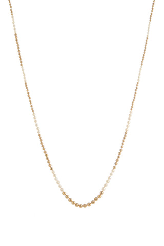 Olivia Necklace in 18K Yellow Gold & Natural Saltwater Pearls