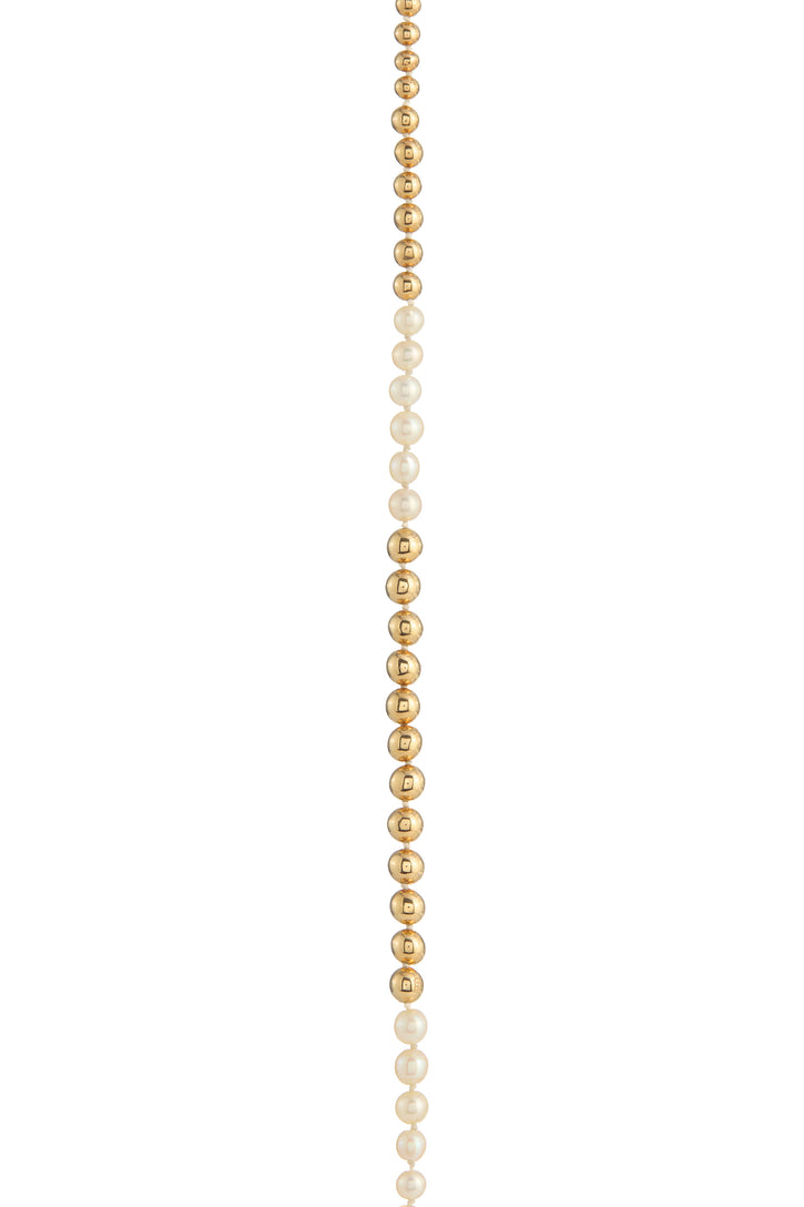 Olivia Necklace in 18K Yellow Gold & Natural Saltwater Pearls