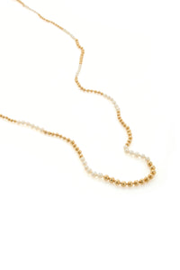 Olivia Necklace in 18K Yellow Gold & Natural Saltwater Pearls