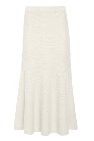 Manni Knit Midi Skirt in Ivory Cashmere