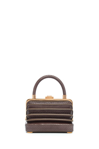 Charcoal Snakeskin Small Diana Bag - Front View | Gabriela Hearst