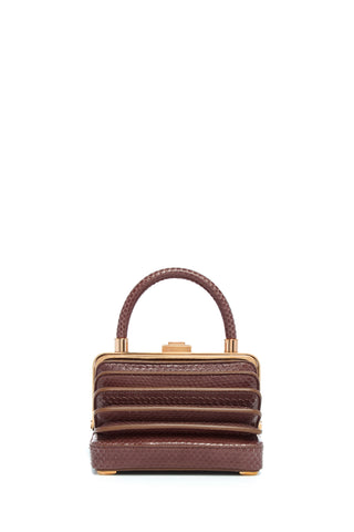 Chocolate Snakeskin Small Diana Bag - Front View | Gabriela Hearst