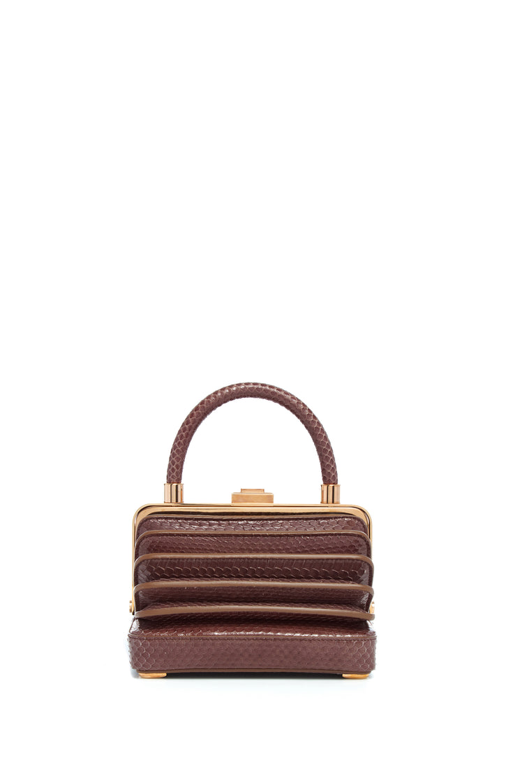 Small Diana Bag in Chocolate Snakeskin