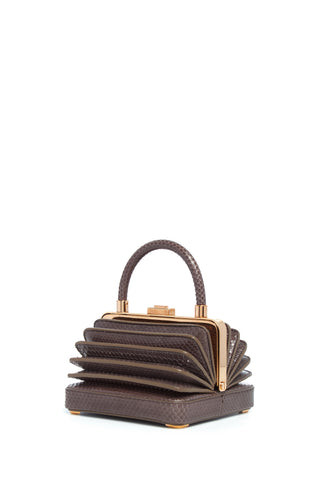 Charcoal Snakeskin Small Diana Bag - Side Angle | Gabriela Hearst