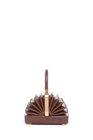 Chocolate Snakeskin Small Diana Bag - Accordion Detail | Gabriela Hearst