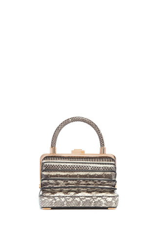 Black White Snakeskin Small Diana Bag - Front View | Gabriela Hearst