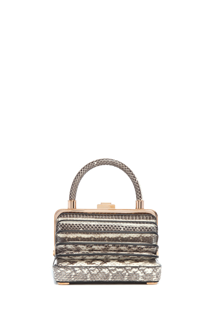 Small Diana Bag in Black & Ivory Snakeskin