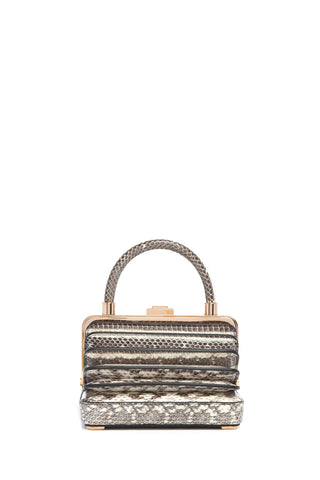 Small Diana Bag in Black & Ivory Snakeskin