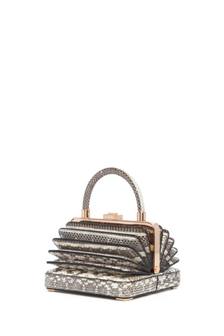 Small Diana Bag in Black & Ivory Snakeskin