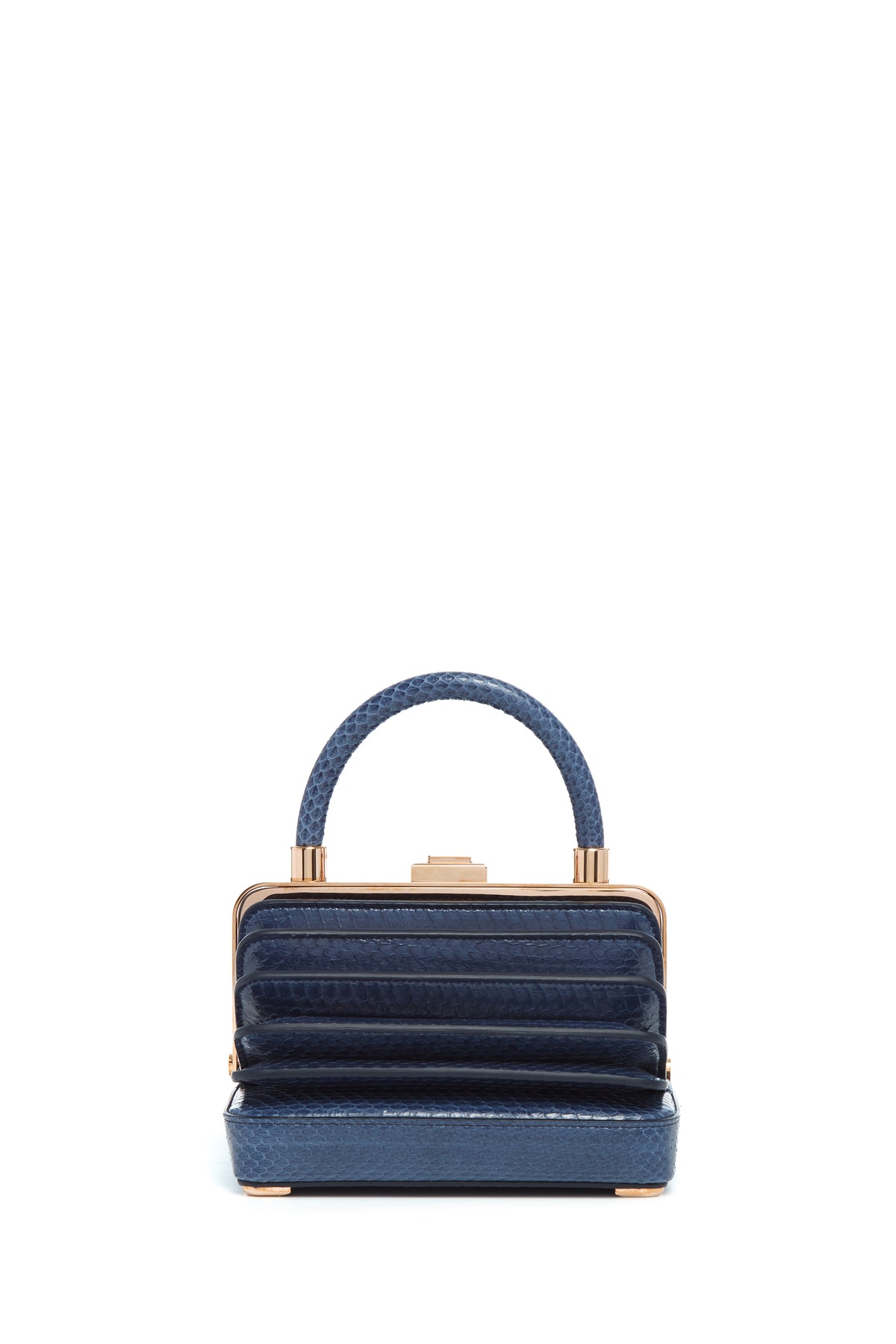 Small Diana Bag in Navy Snakeskin