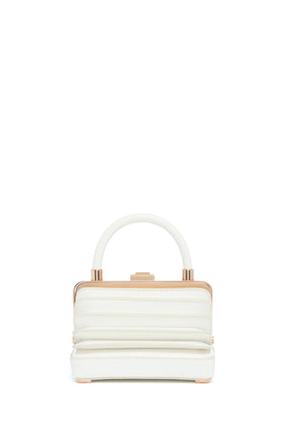 Small Diana Bag in White Snakeskin