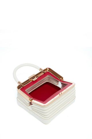 Ivory Snakeskin Small Diana Bag - Open Interior Detail | Gabriela Hearst