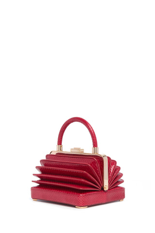 Red Snakeskin Small Diana Bag - Accordion Side View | Gabriela Hearst