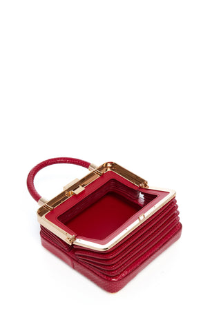 Red Snakeskin Small Diana Bag - Open Interior View | Gabriela Hearst