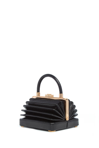 Black Snakeskin Diana Bag - Side Profile with Rose Gold Hardware | Gabriela Hearst