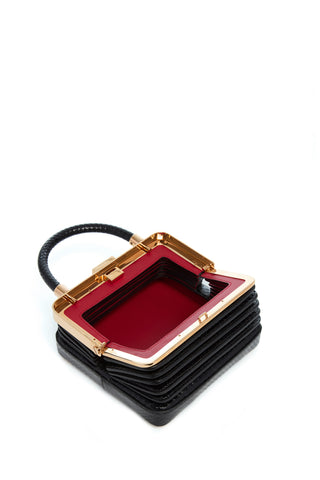 Small Diana Bag Open - Interior Detail with Red Leather Lining | Gabriela Hearst