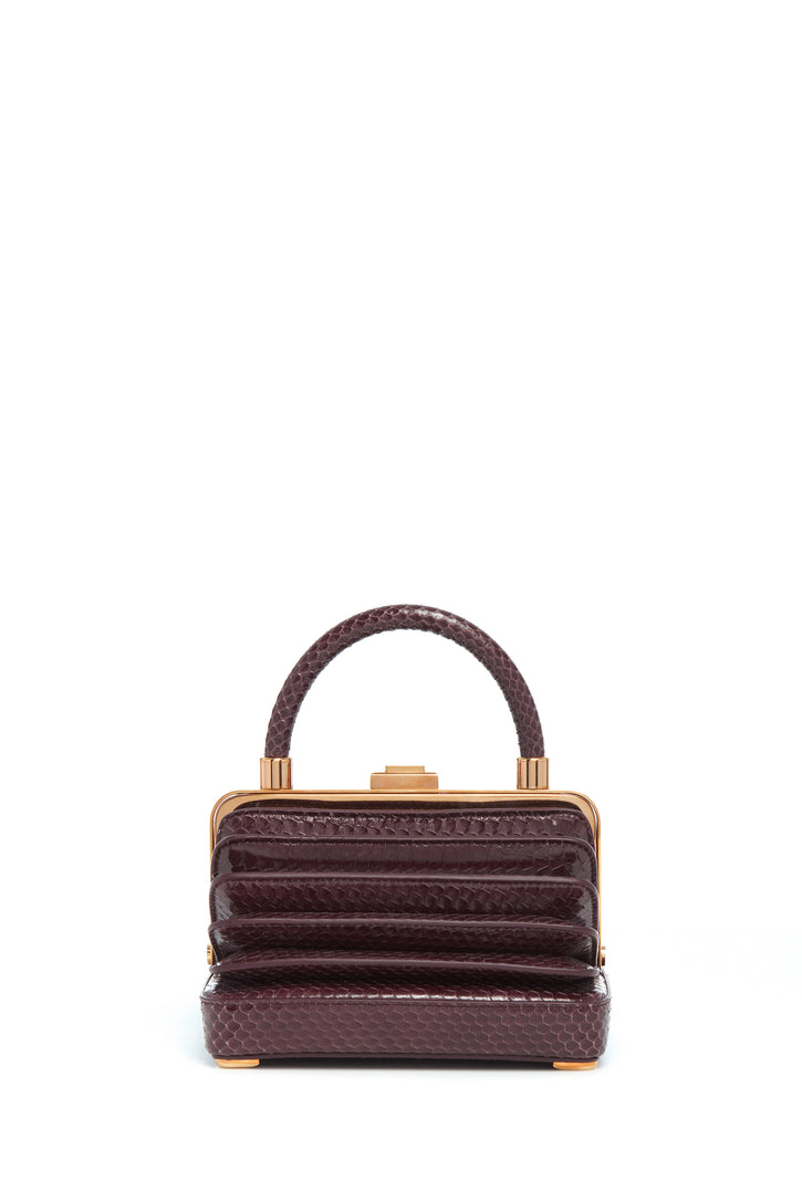 Small Diana Bag in Bordeaux Snakeskin