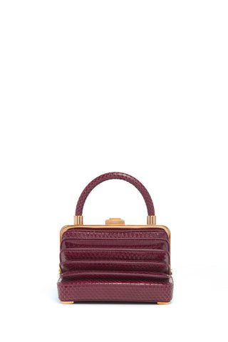 Bordeaux Snakeskin Small Diana Bag - Front View | Gabriela Hearst