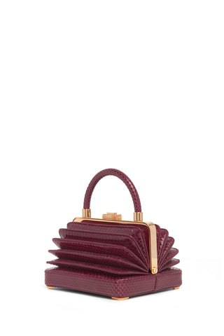 Bordeaux Snakeskin Small Diana Bag - Side View | Gabriela Hearst