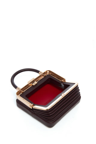 Bordeaux Small Diana Bag Open - Interior Detail View | Gabriela Hearst
