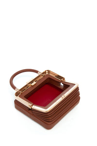 Small Diana Bag in Cognac Nappa Leather