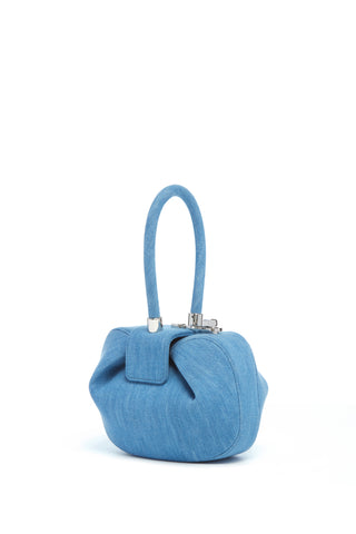 Light Blue Recycled Denim Demi Bag - Side Angle View | Gabriela Hearst