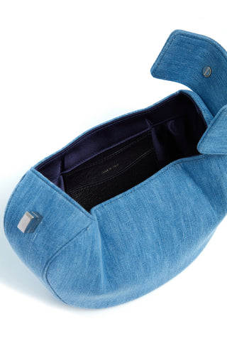Light Blue Denim Demi Bag - Interior Satin Lining Detail | Gabriela Hearst