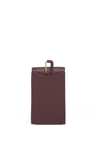 Bordeaux Leather Sunglasses Pouch - Back View | Gabriela Hearst