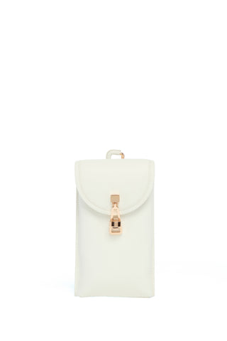 Ivory Textured Leather Sunglasses Pouch - Front View | Gabriela Hearst