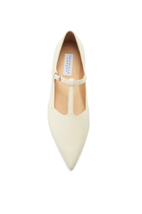 Lola Ballerina Flat Shoe in Cream Nappa Leather