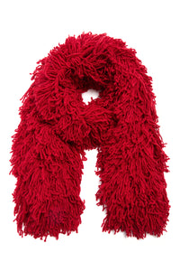 Hargreaves Knit Scarf in Scarlet Red Virgin Wool Cashmere Silk