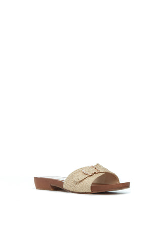Clover Slide Sandal in Cream Leather Jute